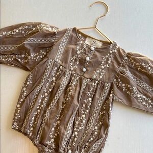 Floral Embroidered Baby Romper